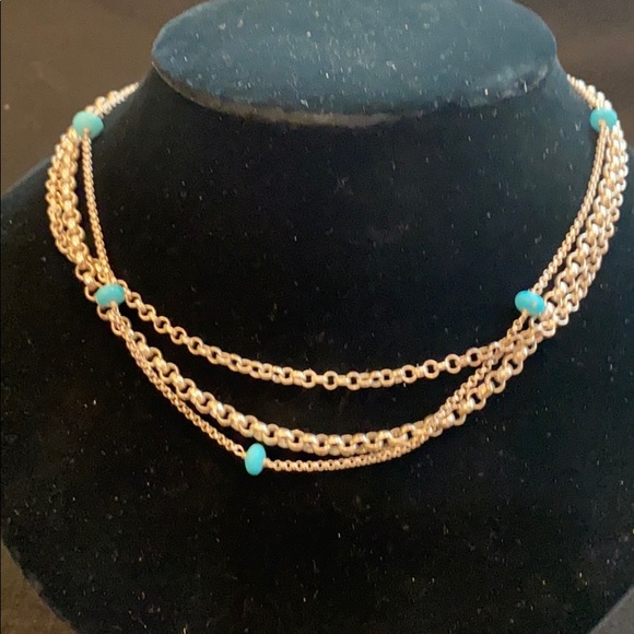 Turquoise and sterling silver necklace - Picture 2 of 11